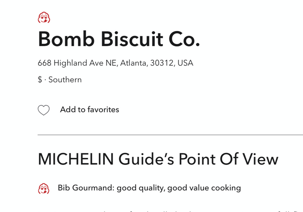 Michelin Guide gives Bomb Biscuit Co a Bib Gourmand Rank